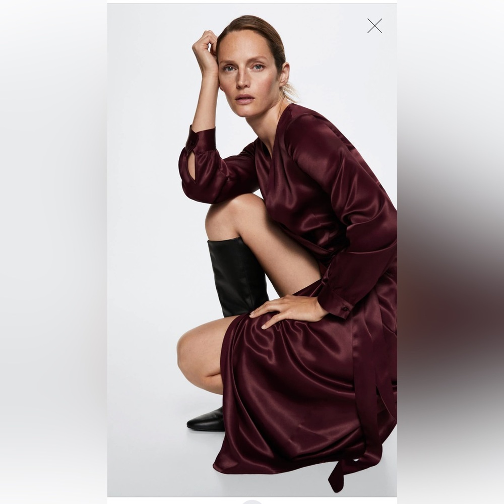 NWT Burgundy Mango dress women size S - Picture 3 of 5